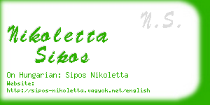 nikoletta sipos business card